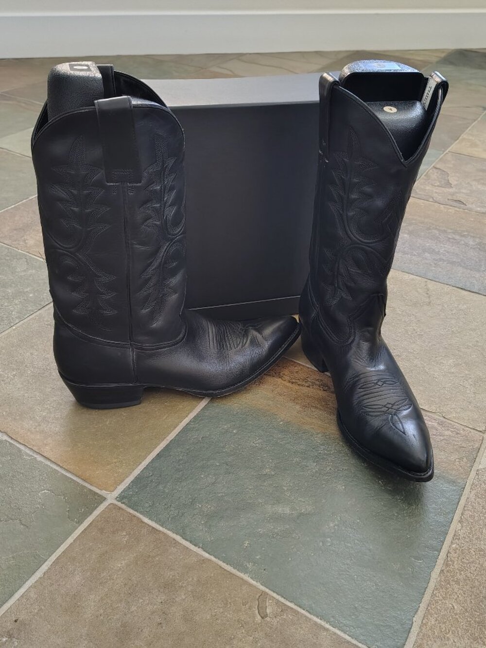 Western Black Leather Western Boots